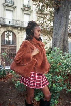 MaisonCléo Sacs>Sac cabas en fausse fourrure marron