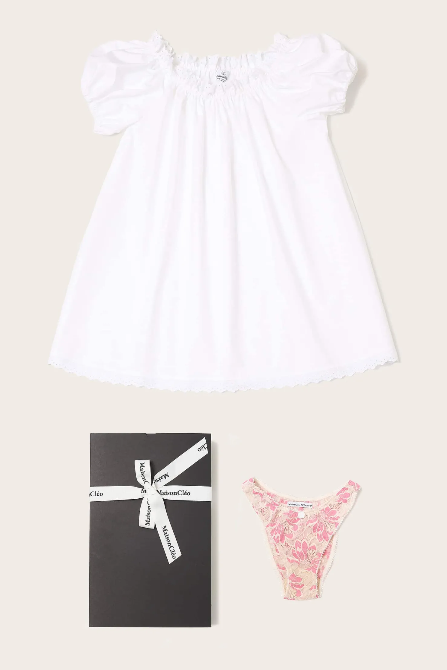 MaisonCléo Blouses>« The babydoll Pack » = Chemise de nuit + culotte + paquet cadeau