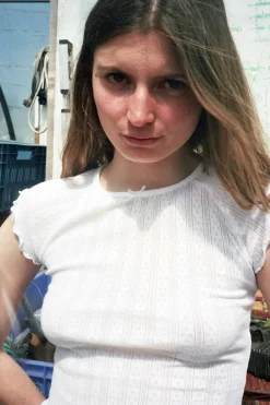 MaisonCléo Tops>T-shirt en jersey pointelle blanc