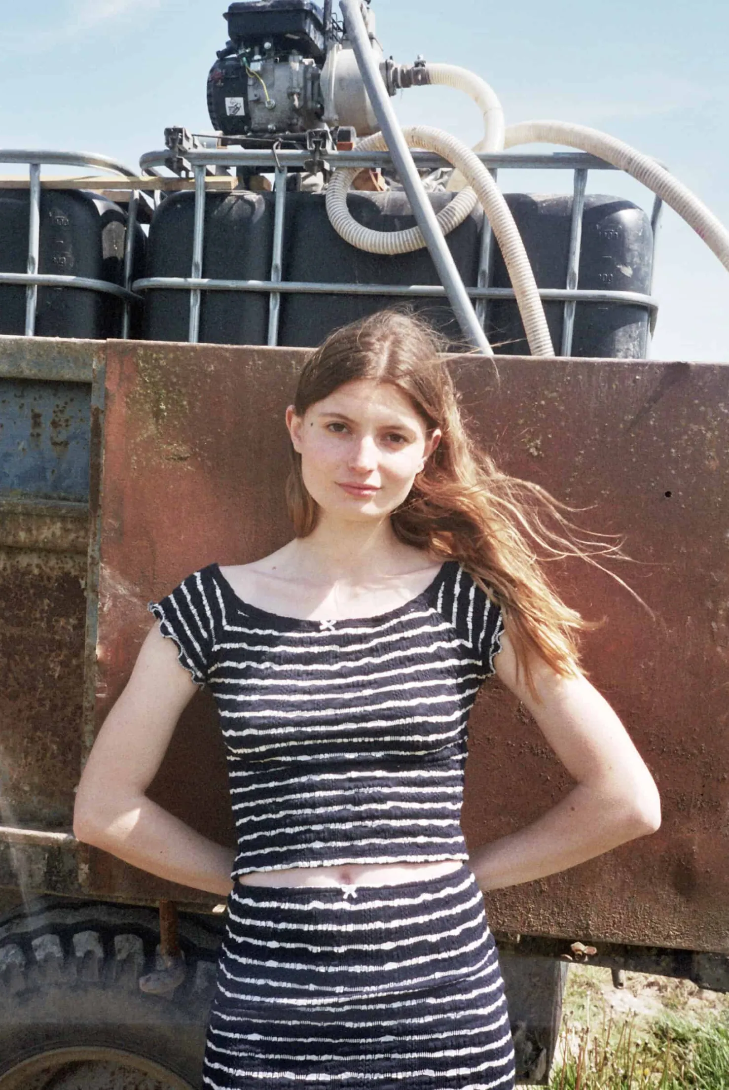 MaisonCléo Tops>T-shirt marinière bleu foncé à col bateau