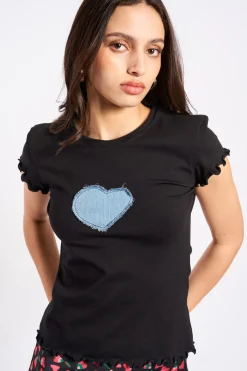 MaisonCléo Tops>T-shirt noir officiel défilé « Coup de foudre »